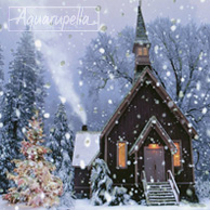 Verschneites Weihnachtsbaumhaus