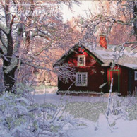 Kleines Haus im Schnee