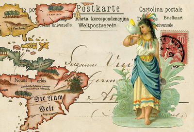 Collage mit antiker Landkarte