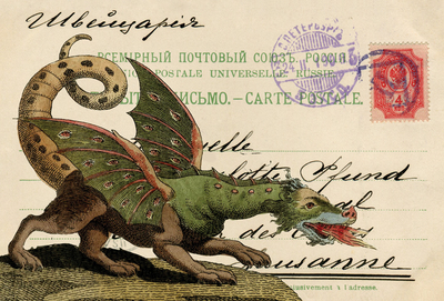 Collage mit Drachen