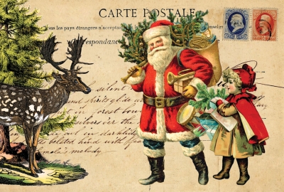 Collage mit Weihnachtsmann
