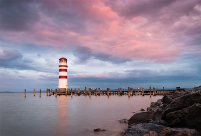 Leuchtturm bei Sonnenuntergang