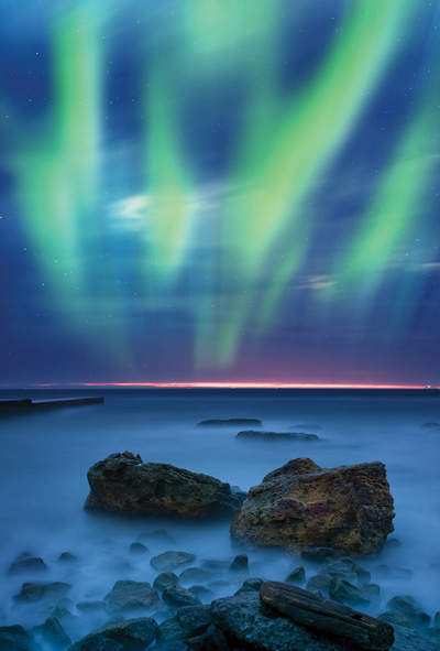 Landschaft mit Polarlicht