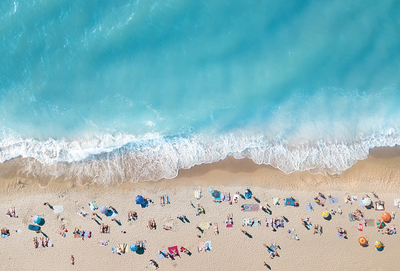 Luftaufnahme des Strandes