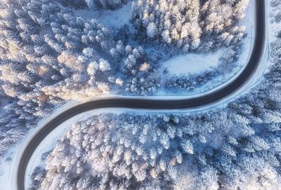 Luftaufnahme der Winterstraße
