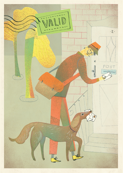 Postbote mit Hund - Marianna Sztyma
