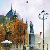 Grzegorz Chudy - Aquarell von Toruń