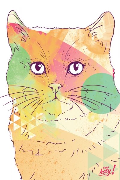 Terakoty - Farbige Katze