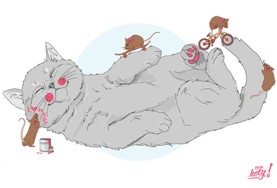 Terakoty - Schlafende Katze