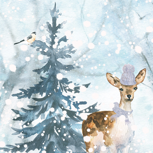 Rehkitz im Winterlook