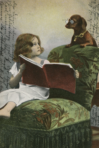 Mädchen mit Dackel