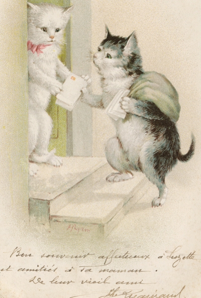 Katze-Postbote