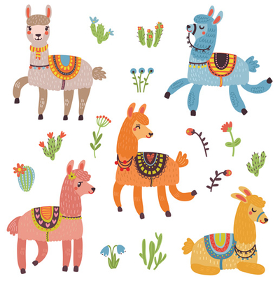 Bunte Lamas