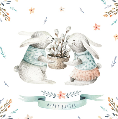 Ostern - Zwei Hasen