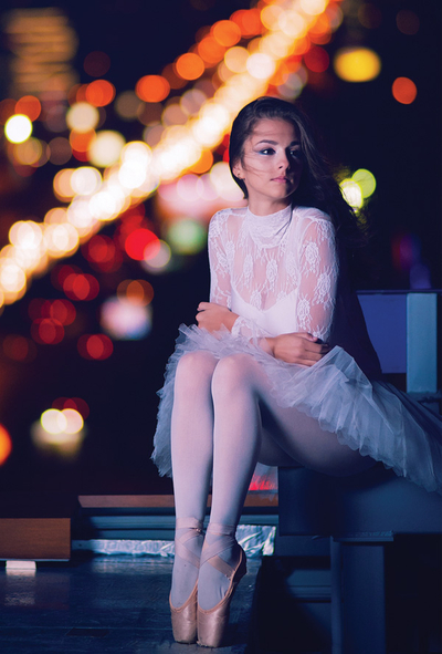 Ballerina bei Nacht