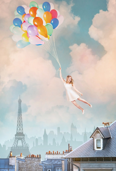 Flug über Paris