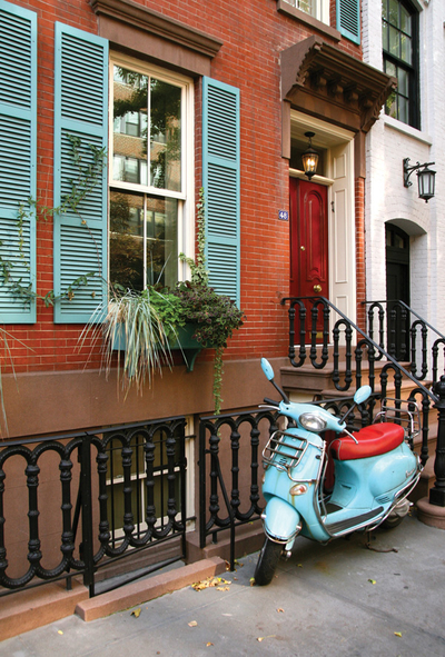 Blaue Vespa