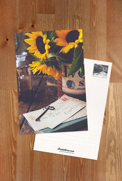 Alte Briefe und Sonnenblumen