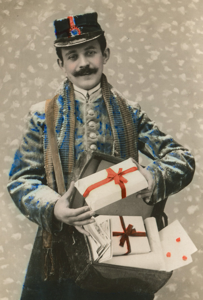 Postbote mit Geschenken