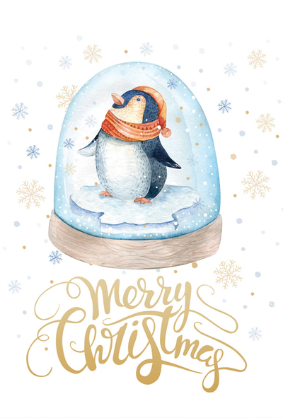 Pinguin in einer Glaskugel