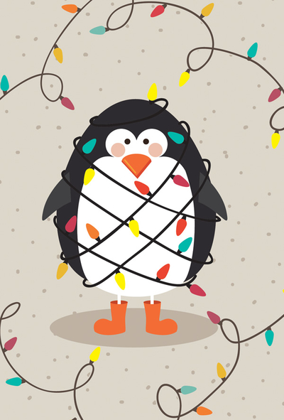 Pinguin mit Lichtern