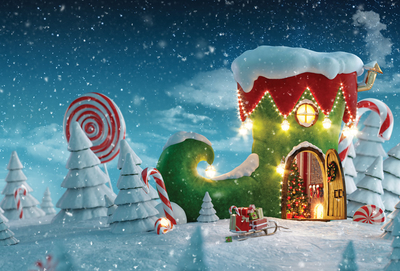 Weihnachtselfen-Schuhhaus