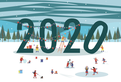 Frohes neues Jahr 2020 - Landschaft