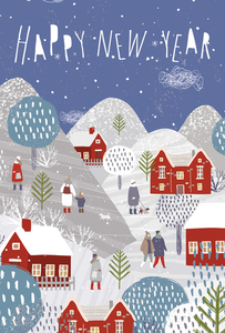 Szczęśliwego Nowego Roku - zimowy pejzaż