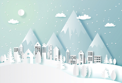 Ausschnitt mit Winterlandschaft