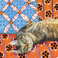Isy Ochoa - Chiffon auf einem afrikanischen Sofa