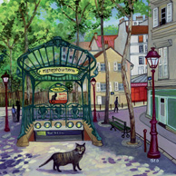 Isy Ochoa - Kätzchen und die Metrostation Abbesses in Paris