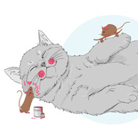 Terakoty - Schlafende Katze