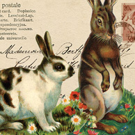 Ostercollage mit Kaninchen