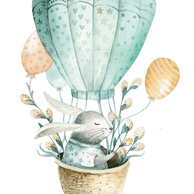 Osterhase im Luftballon