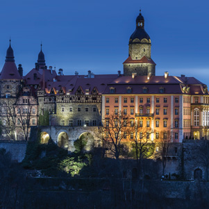Poland - Love to be here... . - Schloss Książ am Abend