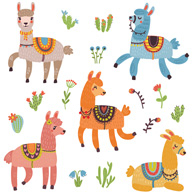 Bunte Lamas