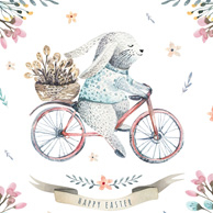 Ostern - ein Hase auf einem Fahrrad