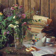 Stilleben mit Büchern