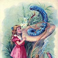 Illustration - Alice im Wunderland mit Herrn Raupe