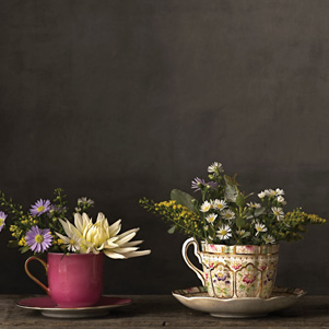 Blumen in Tassen