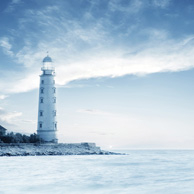 Blauer Leuchtturm
