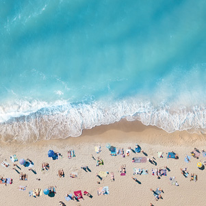 Luftaufnahme des Strandes