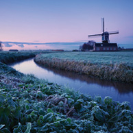 Winterliche Windmühlenlandschaft