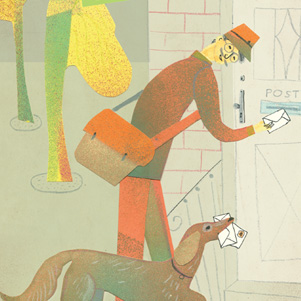Postbote mit Hund - Marianna Sztyma