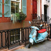 Blaue Vespa