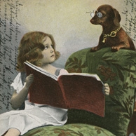 Mädchen mit Dackel