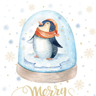 Pinguin in einer Glaskugel