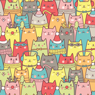 Weihnachten bunte Katzen