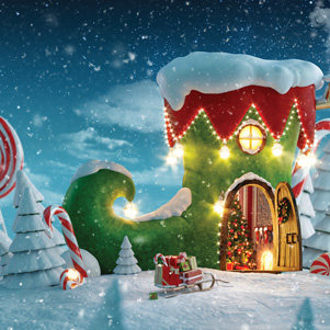 Weihnachtselfen-Schuhhaus