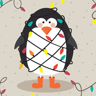 Pinguin mit Lichtern